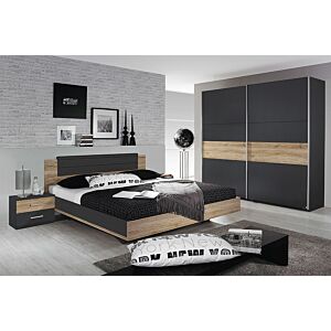 Celotna spalnica FORT-160x200 cm-175 cm-Sanremo/siva
