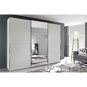 Garderobna omara MALTA - svileno siva/ogledalo