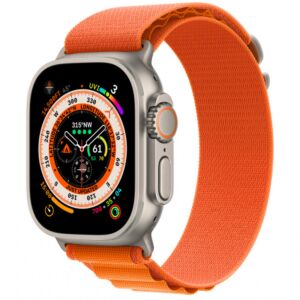 Pametna ura Apple Watch Ultra Cellular, 49 mm, ohišje titan, pašček Orange Alpine Loop - Medium (mqfl3cm/a)