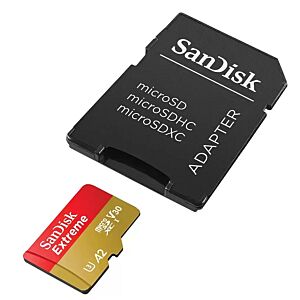 Spominska kartica SanDisk Extreme microSDXC 256GB + SD Adapter 190MB/s & 130MB/s A2 C10 V30 UHS-I U3