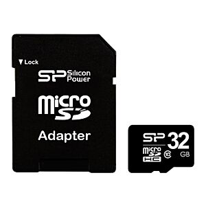 Spominska kartica SILICON POWER microSDHC (Class 10), 32GB + adapter (SP032GBSTH010V10SP)