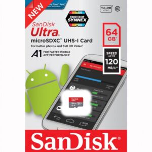 Spominska kartica SanDisk Ultra microSDXC 64GB + SD Adapter 120MB/s A1 Class 10 UHS-I
